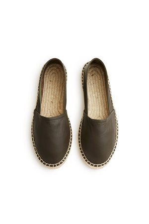 Lisa B. Leather Classic Espadrille - Olive Lisa B. Leather Classic Espadrille - Olive