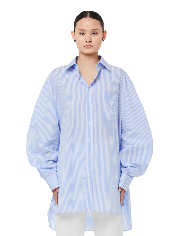 Maison Margiela Cotton Oversized Shirt - Blue | Garmentory