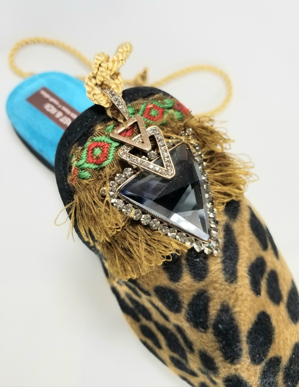 Coast & Koi Crystal Tie Back Shoes - Leopard Coast & Koi Crystal Tie Back Shoes - Leopard
