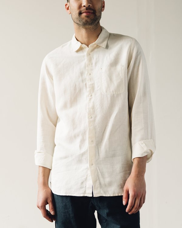 Folk Stitch Pocket Shirt - Stone Folk Stitch Pocket Shirt - Stone