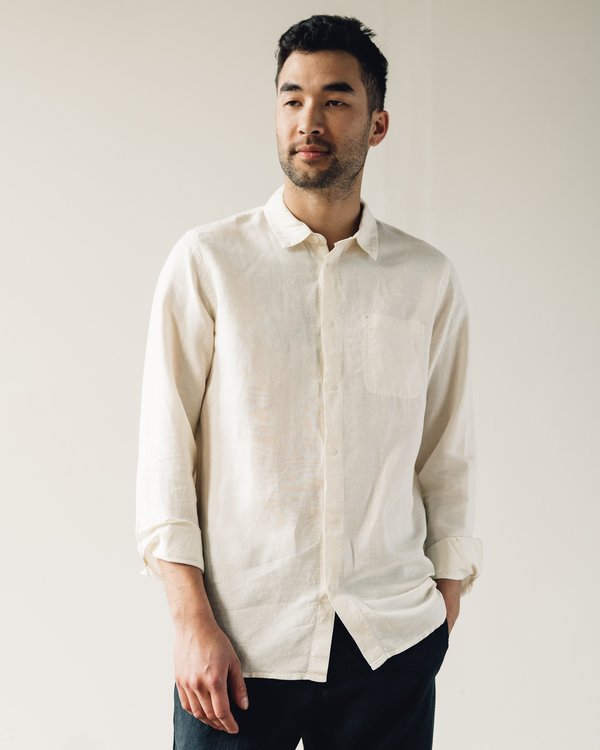 Folk Stitch Pocket Shirt - Stone Folk Stitch Pocket Shirt - Stone