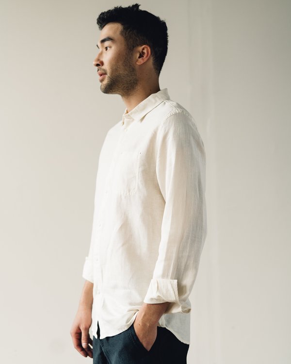 Folk Stitch Pocket Shirt - Stone Folk Stitch Pocket Shirt - Stone