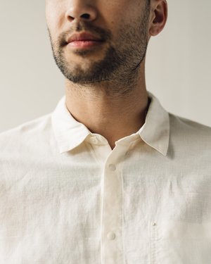 Folk Stitch Pocket Shirt - Stone Folk Stitch Pocket Shirt - Stone