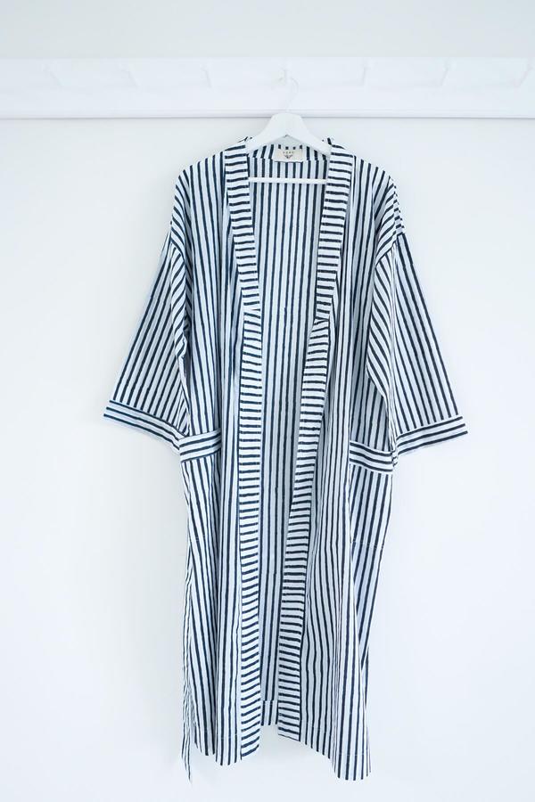 Karu Striped Robe - Midnight Blue Karu Striped Robe - Midnight Blue