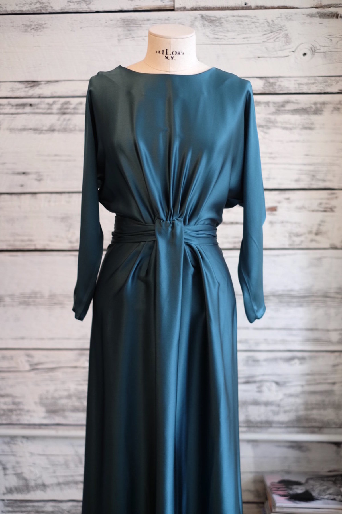 LUPE Gina V Dress - deep green - Image 1 of 3
