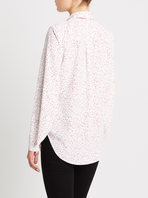 Equipment Hatty Blouse - Nature White/Ecarlete Equipment Hatty Blouse - Nature White/Ecarlete