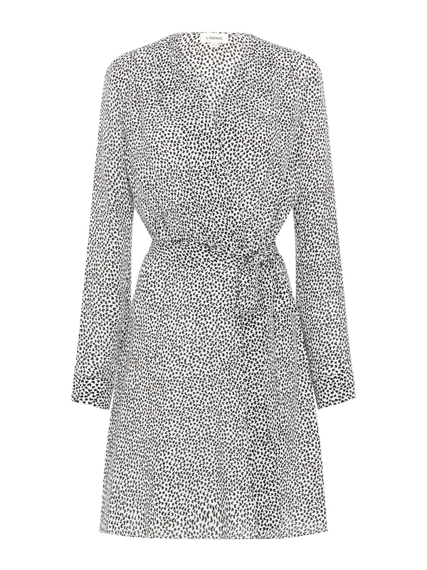 L'agence Diego Faux Wrap Dress - Ivory/Black L'agence Diego Faux Wrap Dress - Ivory/Black