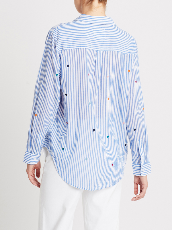 Rails Taylor Shirt - Rainbow Embroidered Hearts Rails Taylor Shirt - Rainbow Embroidered Hearts