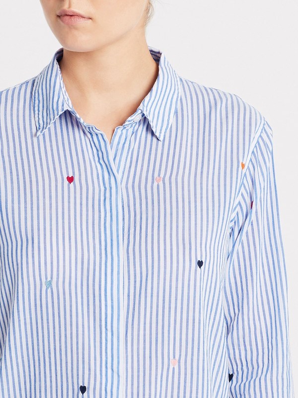 Rails Taylor Shirt - Rainbow Embroidered Hearts Rails Taylor Shirt - Rainbow Embroidered Hearts