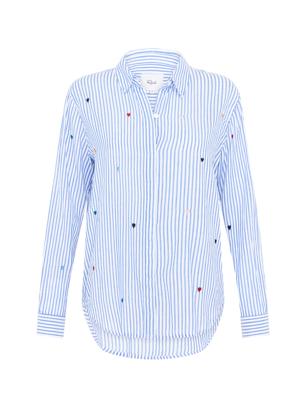 Rails Taylor Shirt - Rainbow Embroidered Hearts Rails Taylor Shirt - Rainbow Embroidered Hearts