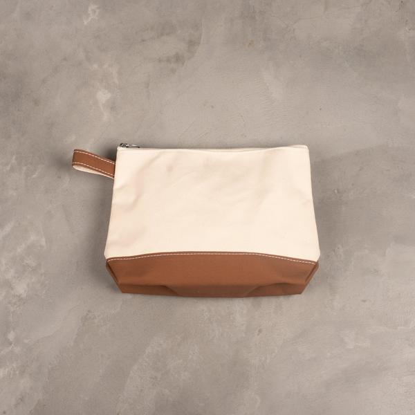 Tembea Large Toiletry Bag - Natural/Moka-Brown Tembea Large Toiletry Bag - Natural/Moka-Brown