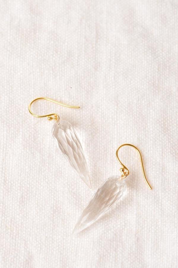 Percent Jewelry Long Faceted Rock Crystal Drop Earring Percent Jewelry Long Faceted Rock Crystal Drop Earring