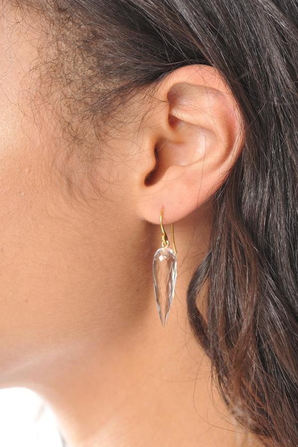 Percent Jewelry Long Faceted Rock Crystal Drop Earring Percent Jewelry Long Faceted Rock Crystal Drop Earring