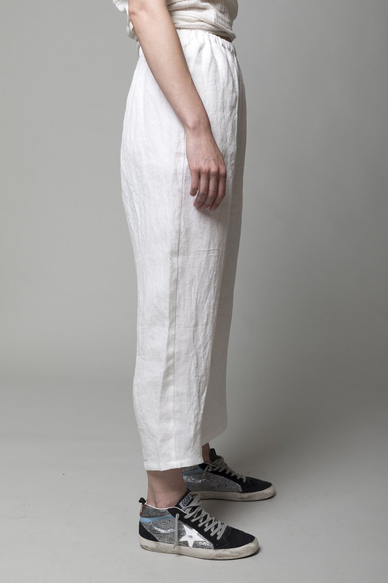 A Punto B Linen Trousers - Latte