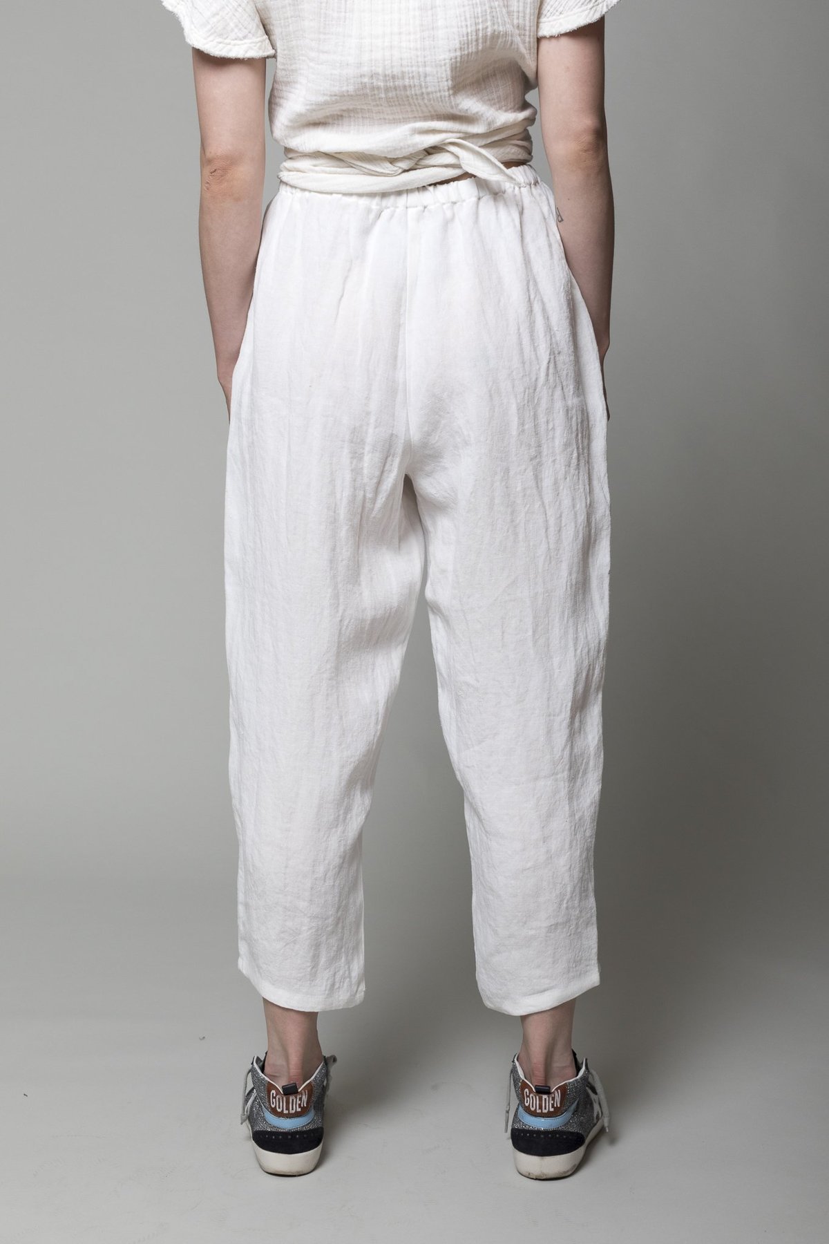 A Punto B Linen Trousers - Latte - Image 5 of 5