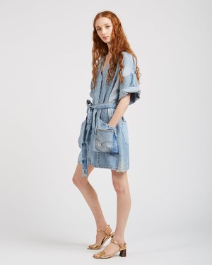 SilkDenim Denim Patchwork Jumpsuit SilkDenim Denim Patchwork Jumpsuit