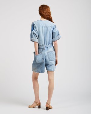 SilkDenim Denim Patchwork Jumpsuit SilkDenim Denim Patchwork Jumpsuit