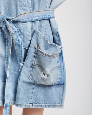 SilkDenim Denim Patchwork Jumpsuit SilkDenim Denim Patchwork Jumpsuit