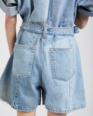 SilkDenim Denim Patchwork Jumpsuit SilkDenim Denim Patchwork Jumpsuit