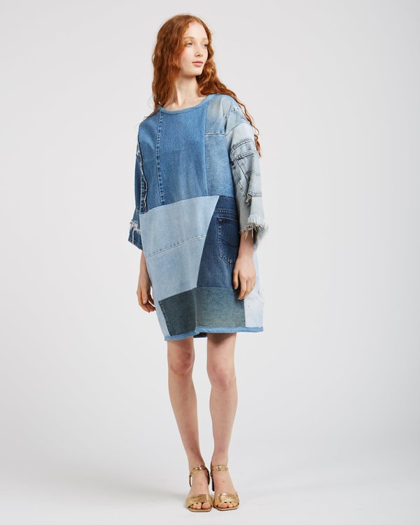 Silkdenim Sarah Denim Patchwork Dress Silkdenim Sarah Denim Patchwork Dress