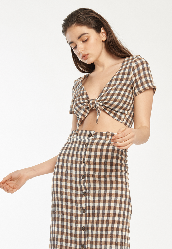 Rita Row Margarita Top - Brown Gingham Rita Row Margarita Top - Brown Gingham
