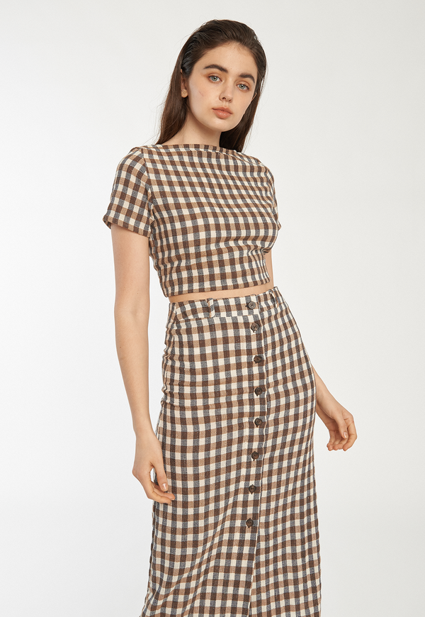 Rita Row Margarita Top - Brown Gingham Rita Row Margarita Top - Brown Gingham