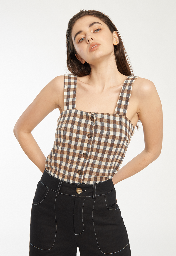 Rita Row Rat Top - Brown Gingham Rita Row Rat Top - Brown Gingham