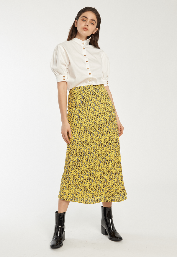 C/MEO Sanguine Skirt - Yellow Floral C/MEO Sanguine Skirt - Yellow Floral