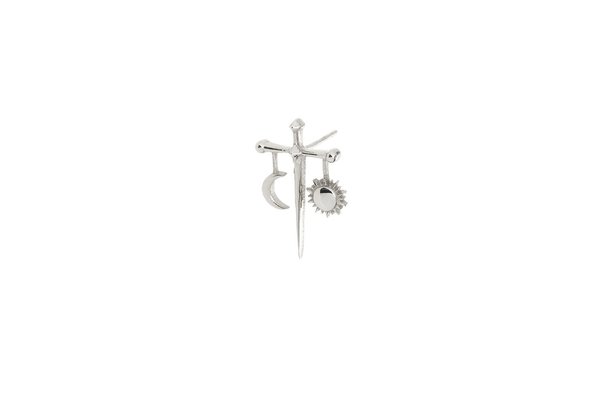 Talon Sun & Moon Balance Stud - Sterling Silver Talon Sun & Moon Balance Stud - Sterling Silver