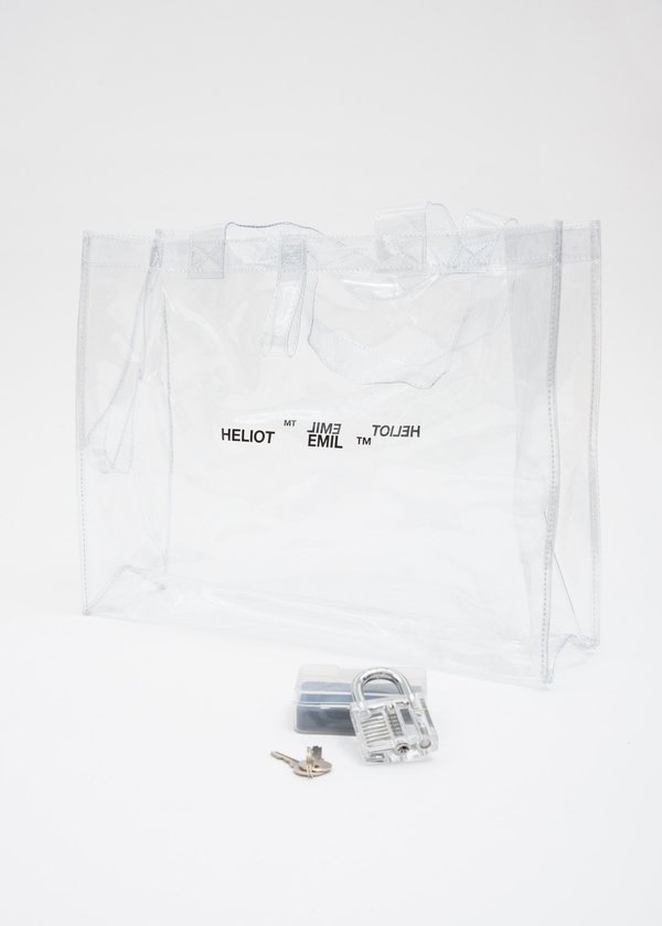 Heliot Emil Transparent Bag with Lock - Clear | Garmentory