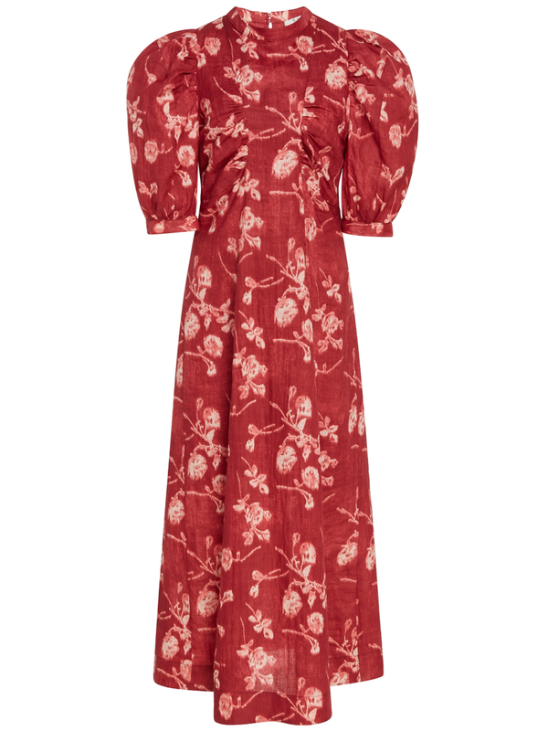 shirred dress midi Daffodil Shirred Midi Dress