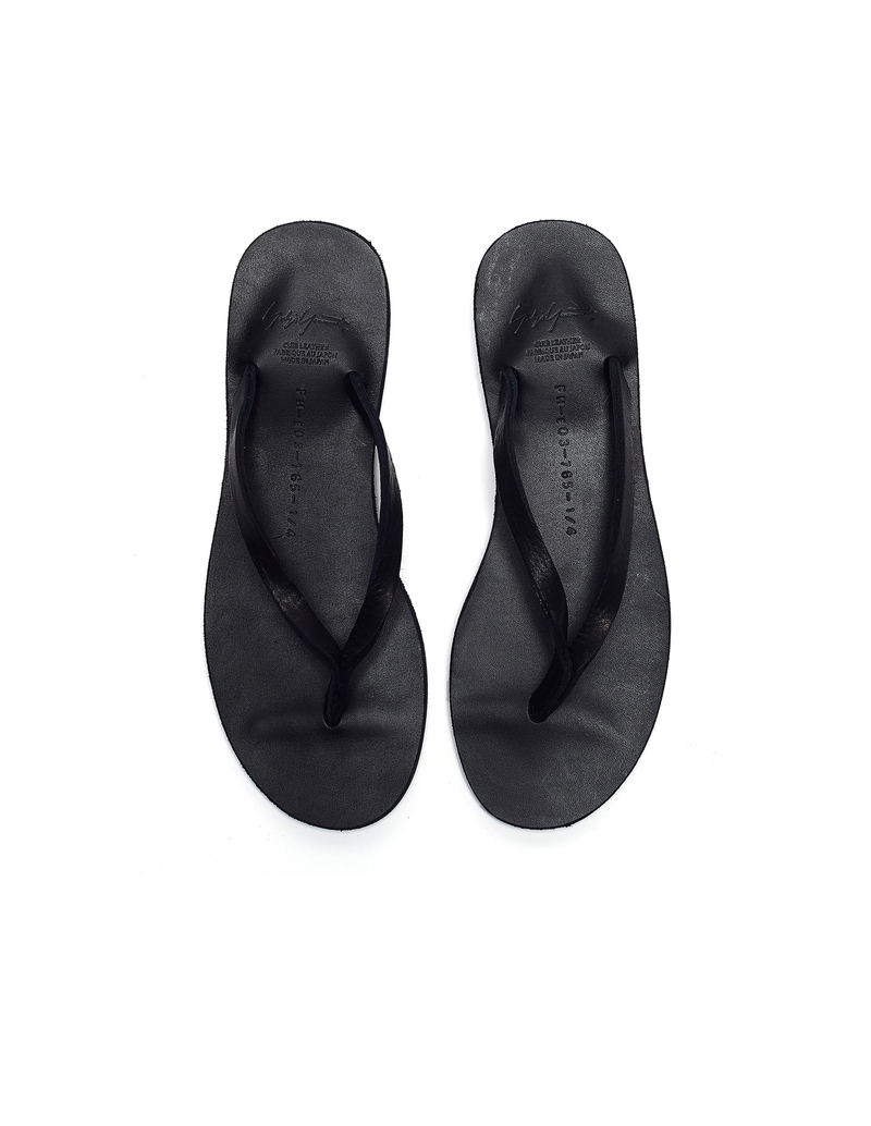 Yohji Yamamoto Leather Flip Flops - Black | Garmentory