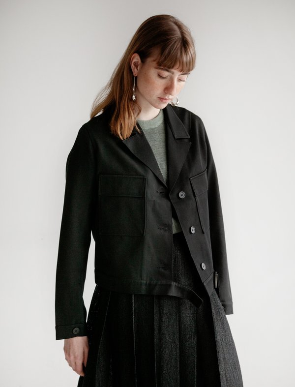 Studio Nicholson Frink Belted Jacket - Black Studio Nicholson Frink Belted Jacket - Black
