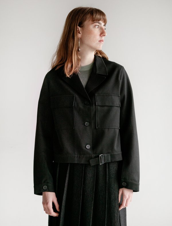Studio Nicholson Frink Belted Jacket - Black Studio Nicholson Frink Belted Jacket - Black