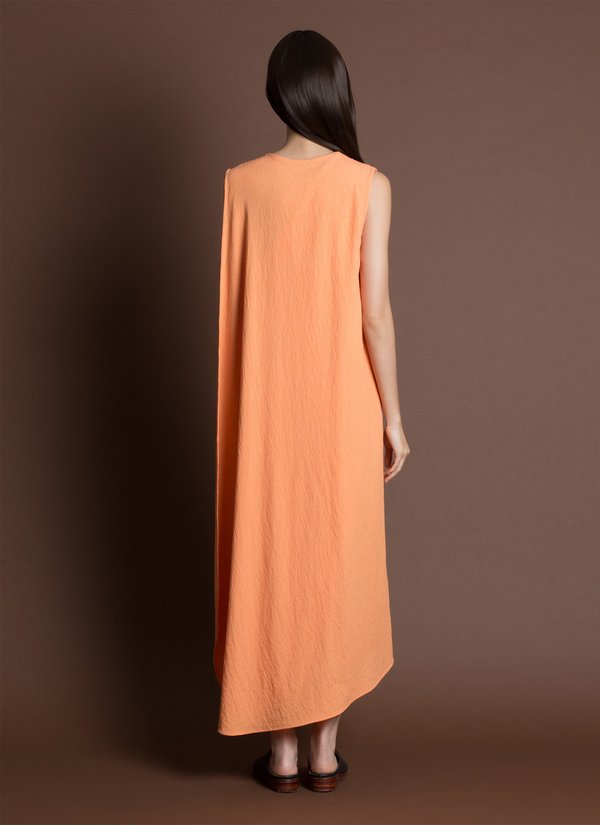 KAAREM Turn Sleeveless Overlap Maxi Dress - Textured Orange KAAREM Turn Sleeveless Overlap Maxi Dress - Textured Orange