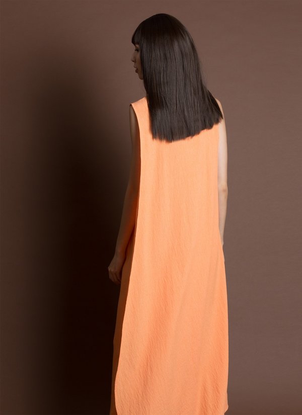 KAAREM Turn Sleeveless Overlap Maxi Dress - Textured Orange KAAREM Turn Sleeveless Overlap Maxi Dress - Textured Orange