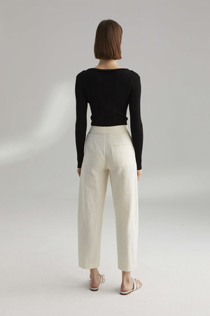 Totême Novara Linen Blend Trousers With 