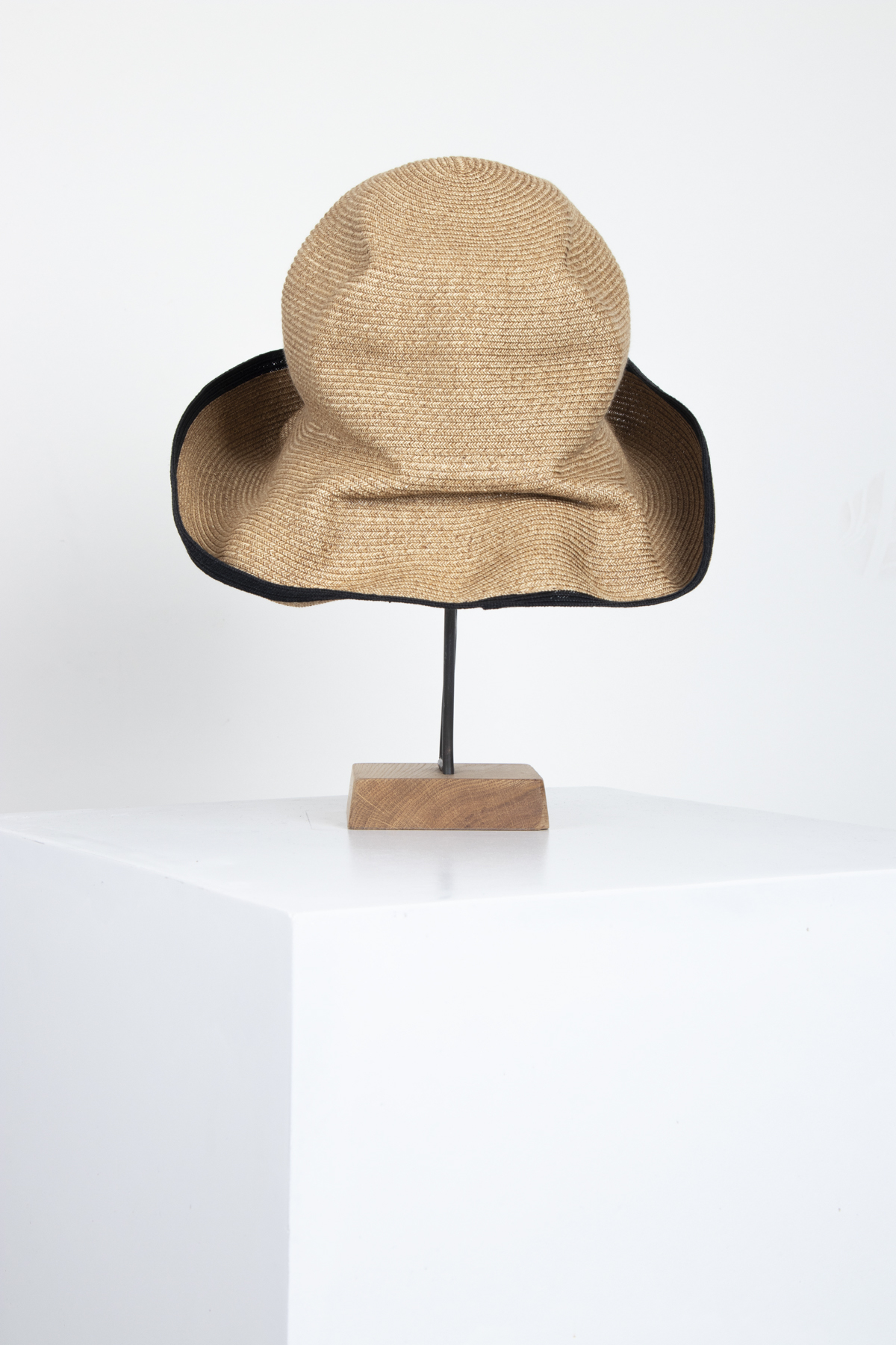 Mature Ha 11cm Brim Switch Color Line Edge Mix Boxed Hat - Brown