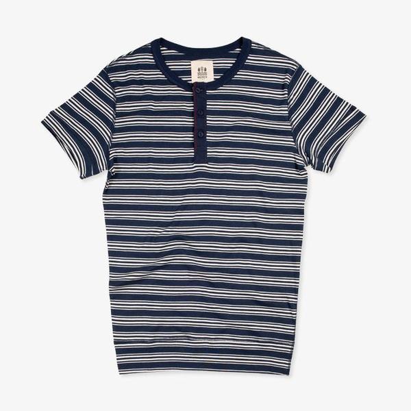 Hemen Biarritz Luzien S/S Henley - Stripe Bleu Mayol Hemen Biarritz Luzien S/S Henley - Stripe Bleu Mayol