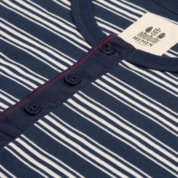 Hemen Biarritz Luzien S/S Henley - Stripe Bleu Mayol Hemen Biarritz Luzien S/S Henley - Stripe Bleu Mayol