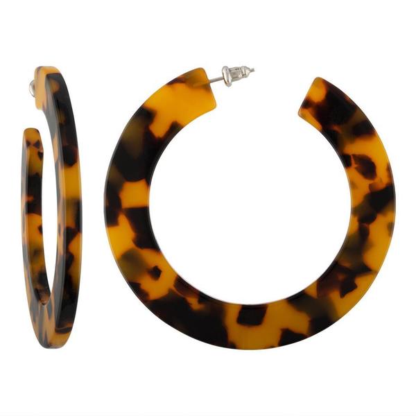 Machete Grande Flat Hoops - Classic Tortoise Machete Grande Flat Hoops - Classic Tortoise
