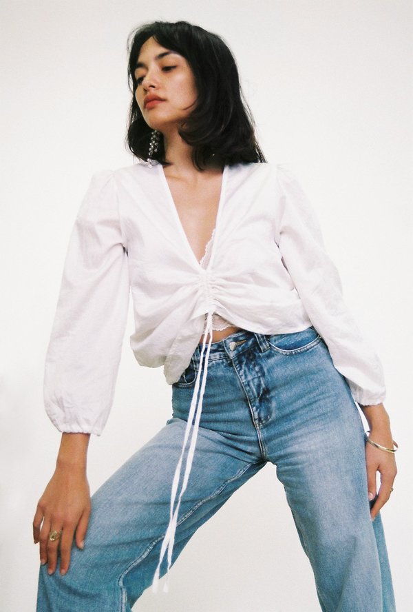 BEFORE MARCH Washed Italian Cotton Oliver Blouse - off white BEFORE MARCH Washed Italian Cotton Oliver Blouse - off white