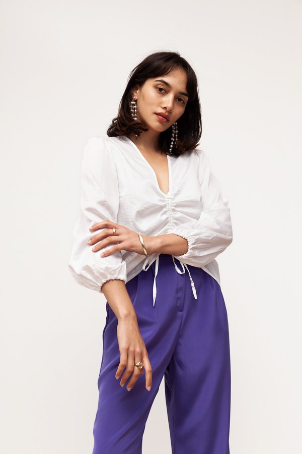 BEFORE MARCH Washed Italian Cotton Oliver Blouse - off white BEFORE MARCH Washed Italian Cotton Oliver Blouse - off white