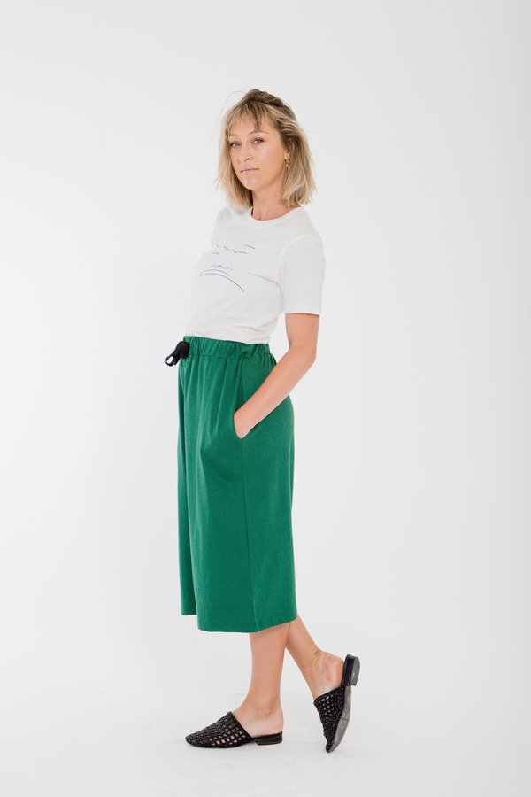 Bare Bones Drawstring Culottes - Bottle Green Bare Bones Drawstring Culottes - Bottle Green