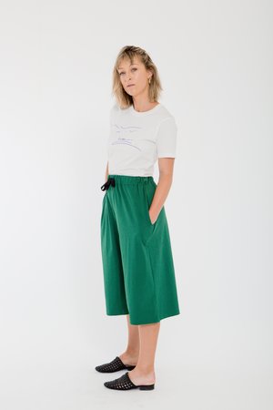 Bare Bones Drawstring Culottes - Bottle Green Bare Bones Drawstring Culottes - Bottle Green