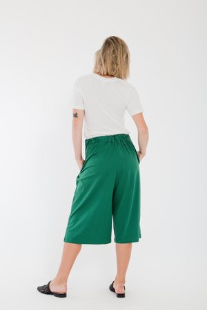 Bare Bones Drawstring Culottes - Bottle Green Bare Bones Drawstring Culottes - Bottle Green
