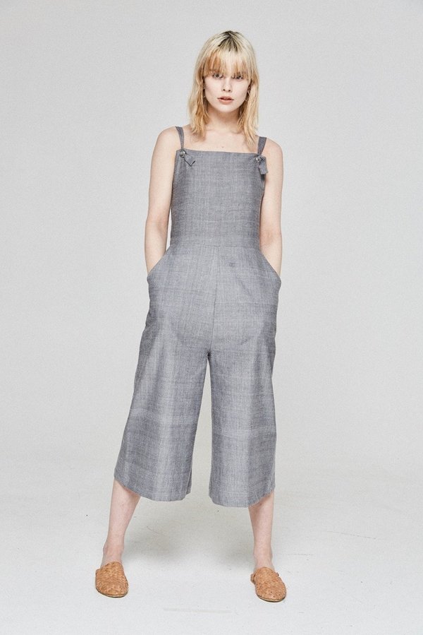 Bare Bones Eyelet Jumpsuit - gray Bare Bones Eyelet Jumpsuit - gray