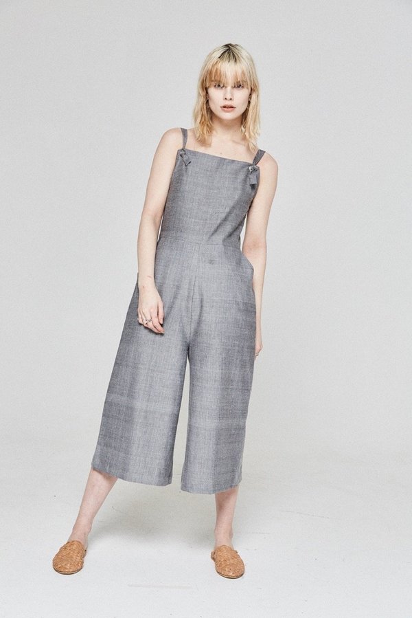 Bare Bones Eyelet Jumpsuit - gray Bare Bones Eyelet Jumpsuit - gray