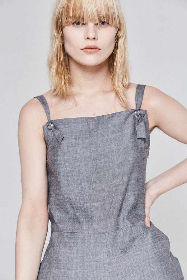 Bare Bones Eyelet Jumpsuit - gray Bare Bones Eyelet Jumpsuit - gray
