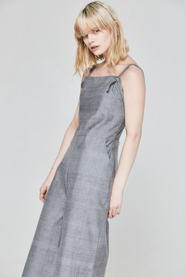 Bare Bones Eyelet Jumpsuit - gray Bare Bones Eyelet Jumpsuit - gray
